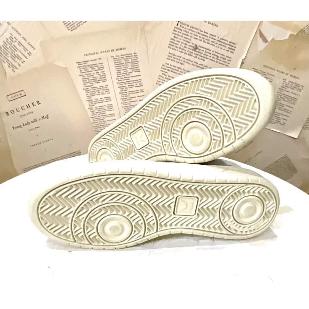 Anthropologie Veja V-15 Mid Top Sneakers Light Blue Grey Ivory Leather - Picture 7 of 9